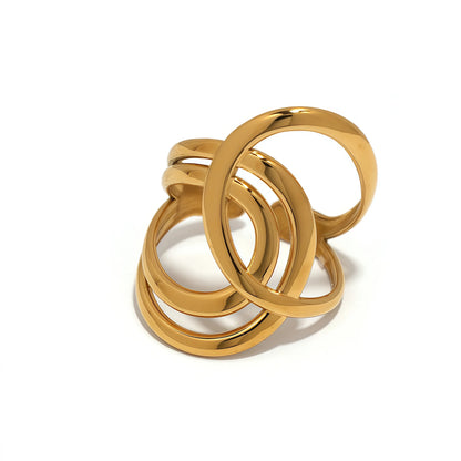 خاتم هندسي عريض من الفولاذ المقاوم للصدأ