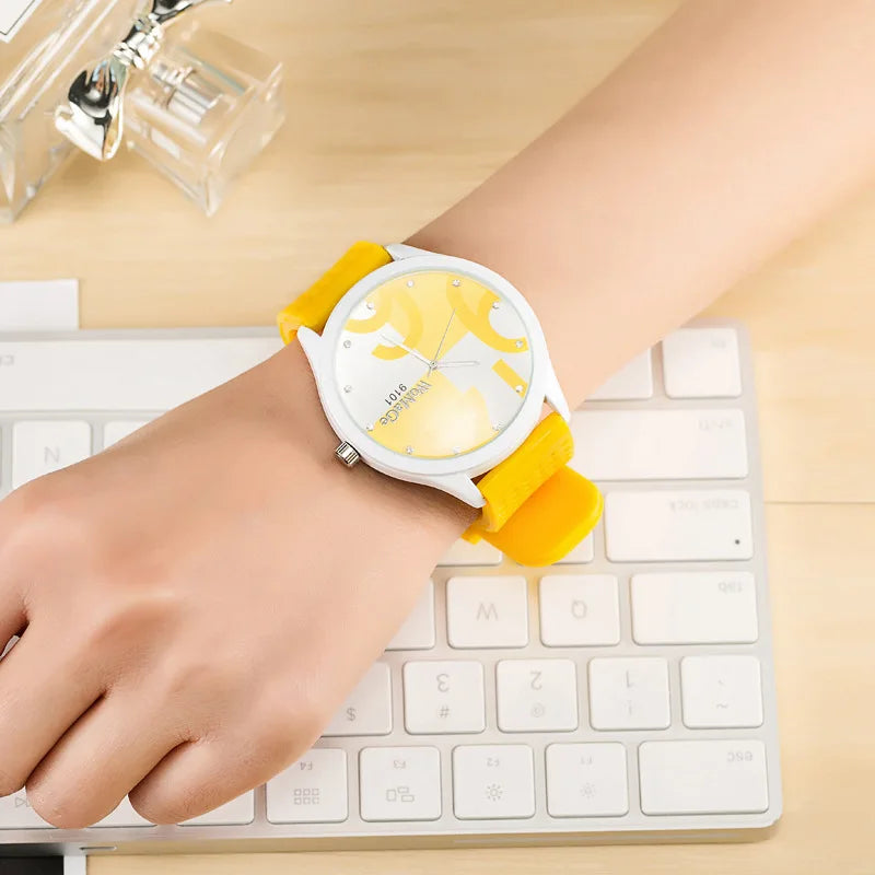Big Number Quartz Silicone Sports Watches