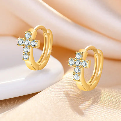 925 Sterling Silver Zircon Buckle Earrings