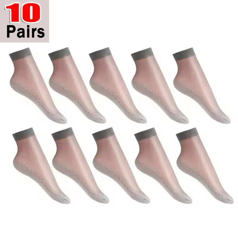 1/5/10pairs Lace Ultrathin Silk Socks