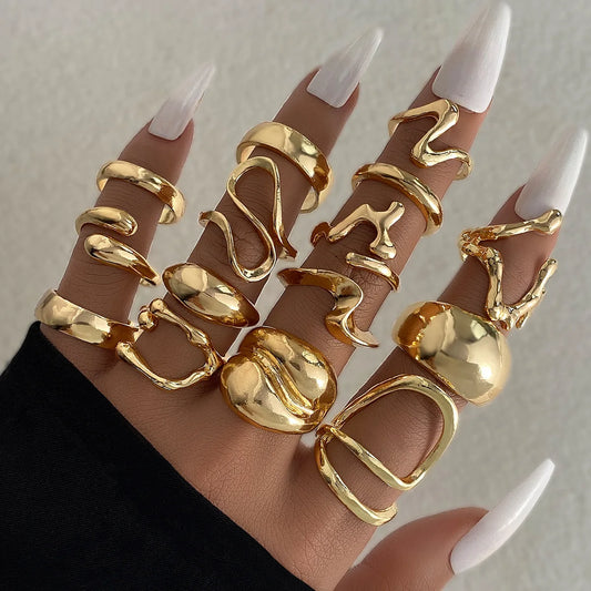 DANA Exaggerated Metal Irregular Rings
