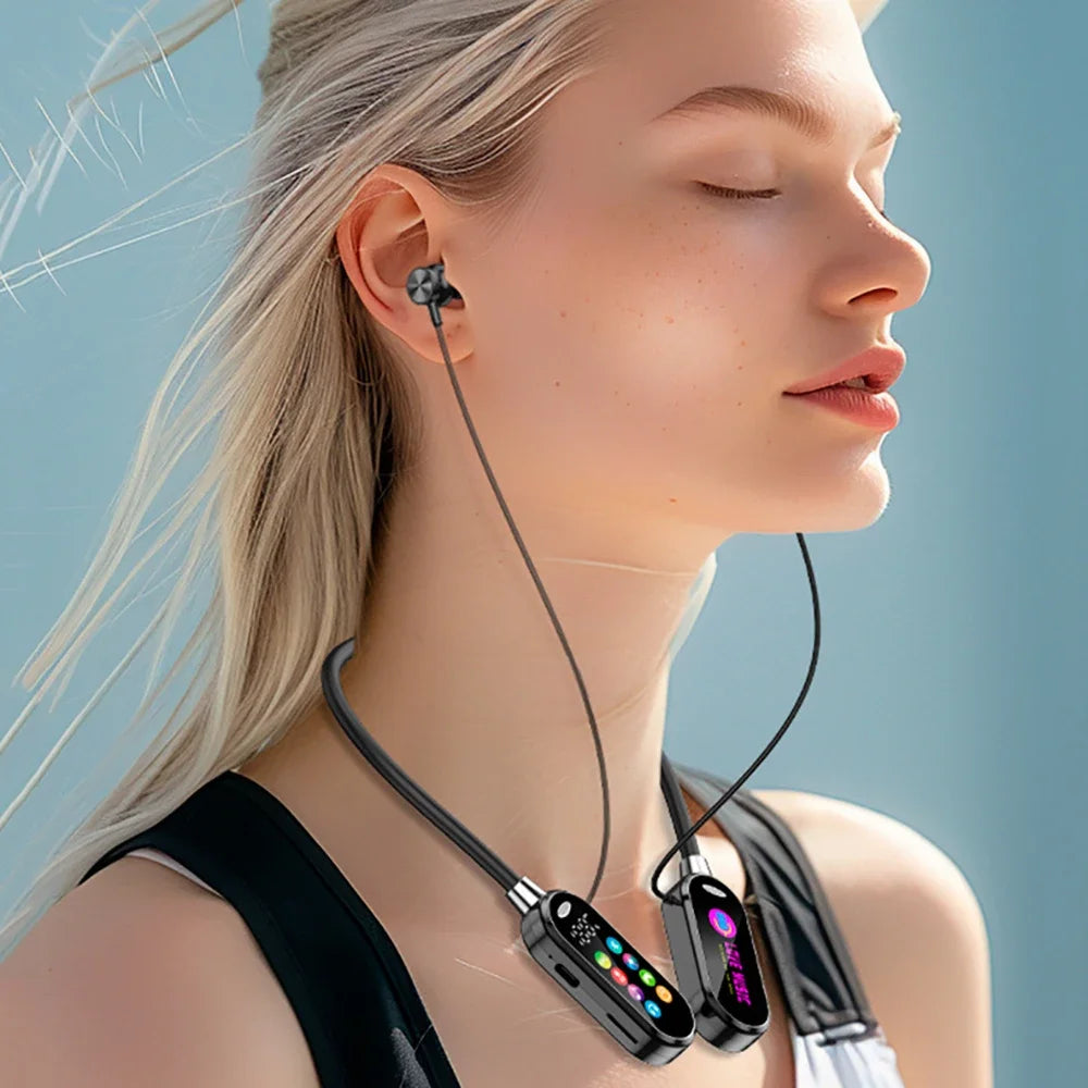 Color Screen Bluetooth 5.4 Earphones Neckband Headphones