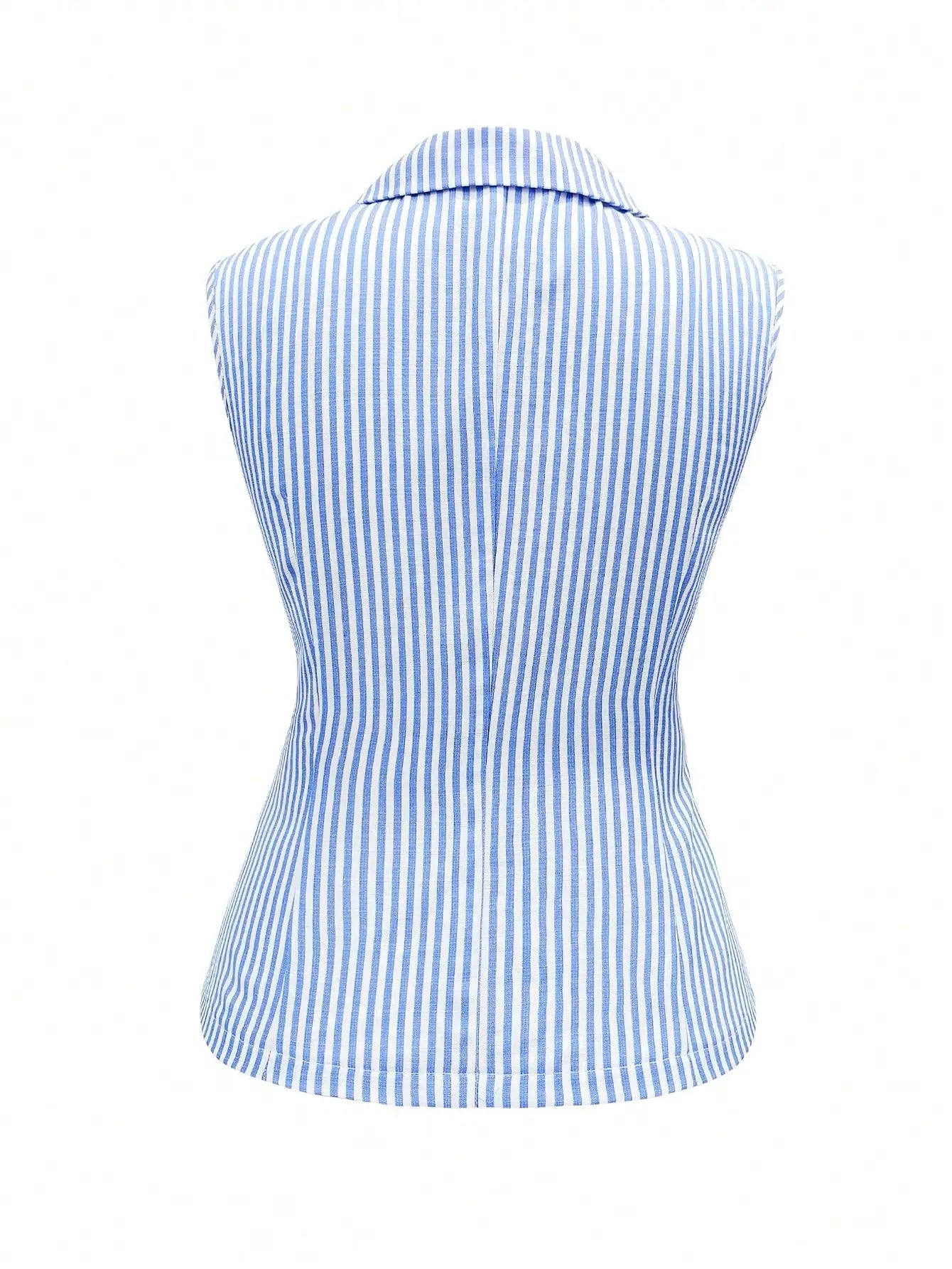 Elegant striped button vest for women