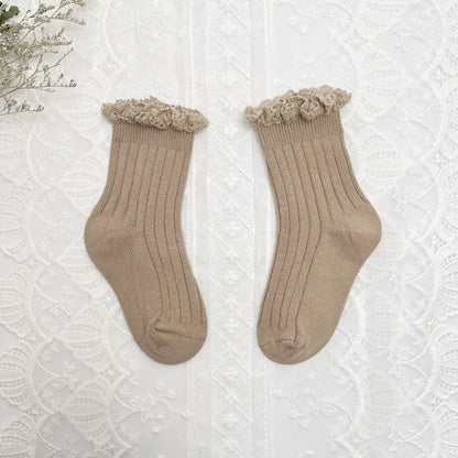 Ruffle Knee High Socks Baby Girls Toddlers Long Soft Cotton Sock 0-8Years
