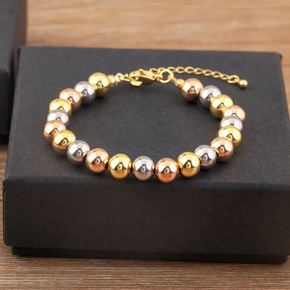 Punk Style Colourful Round Beads Charm Bracelets