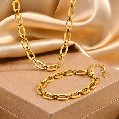 Chunky Gold Stainless Steel Jewelry Necklace
