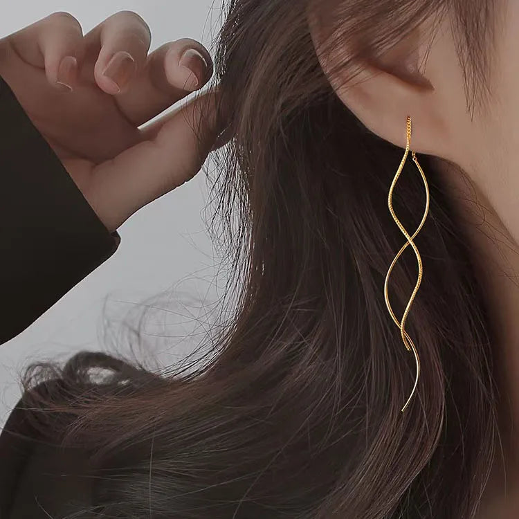 Gold Long Line Earring