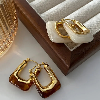 U-Shaped Hoop Golden Earring