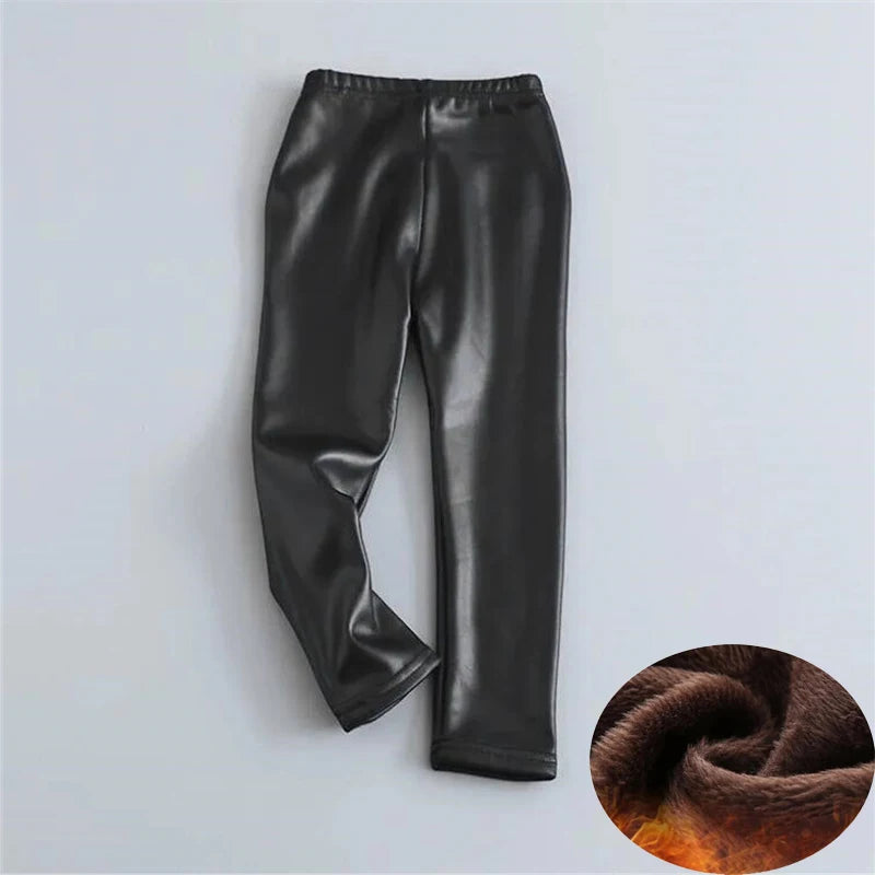 Autumn Winter Slim Thicken Imitation Leather Legging Plus Velvet Warm Pants