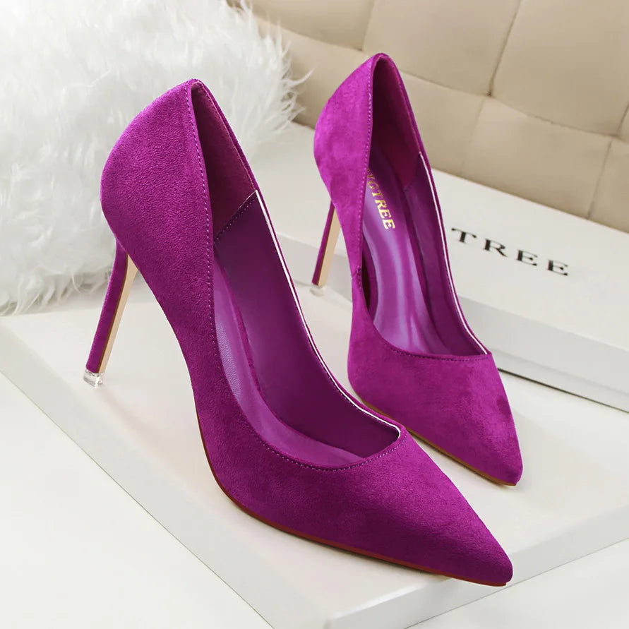 High Heels Suede Prom Shoes