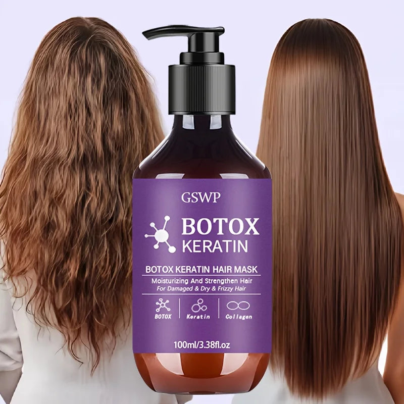 Botox Keratin Hair Mask moisturizes and strengthens damaged hair
