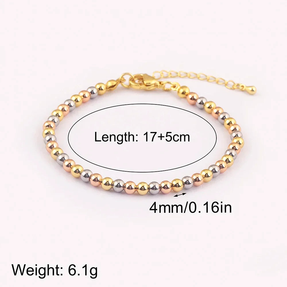 Punk Style Colourful Round Beads Charm Bracelets