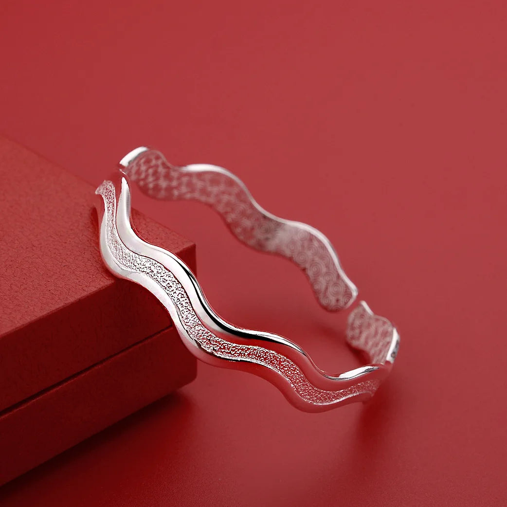 DANA 925 sterling silver Frosted wave Star River bracelets