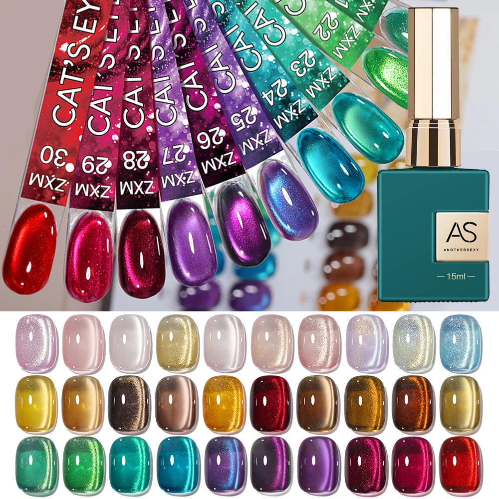 30 Color Star River Cat Eye Gel Nails Polish 1pcs 15ml Magnetic Gel
