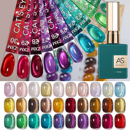 30 Color Star River Cat Eye Gel Nails Polish 1pcs 15ml Magnetic Gel