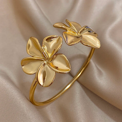 DANA Stainless Steel Flower Cuff Bracelet