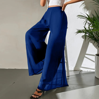 Loose Ice Silk Chiffon Wide Legged Straight Pants