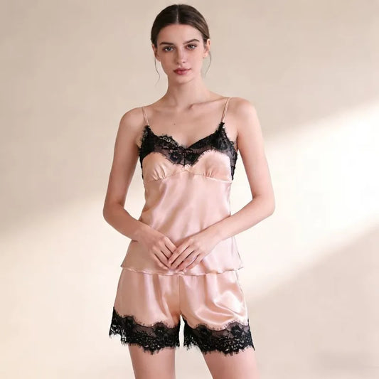 Lace Sexy Sleep Shorts Set Lingerie Pyjamas