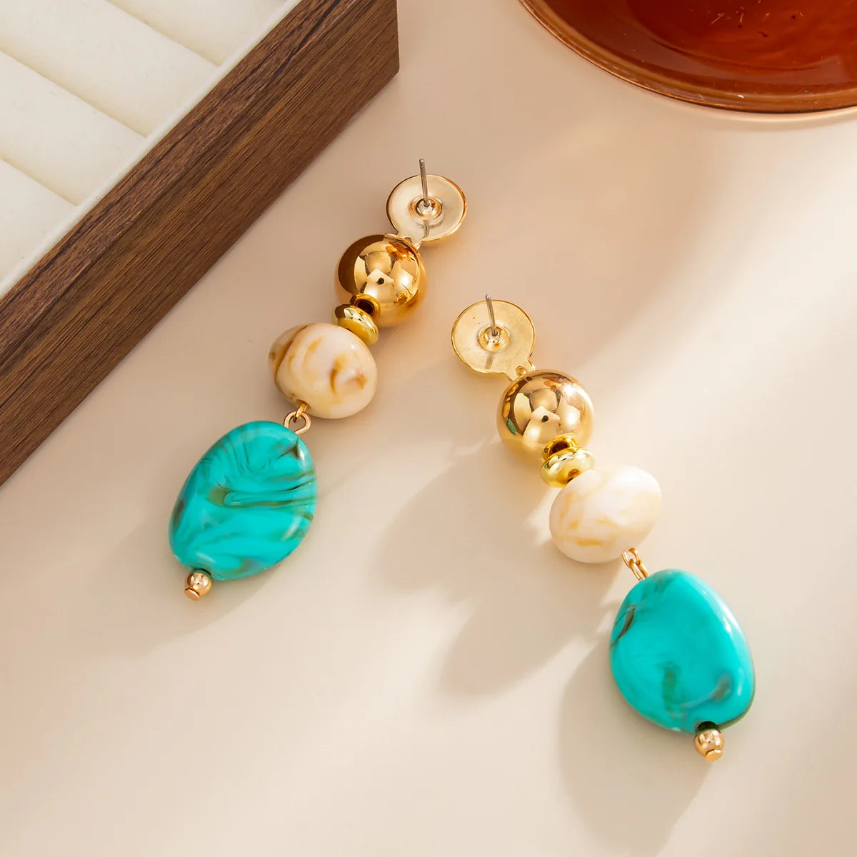 Acrylic Geometric Pendant Bohemian Round Water Droplet Drop Earrings