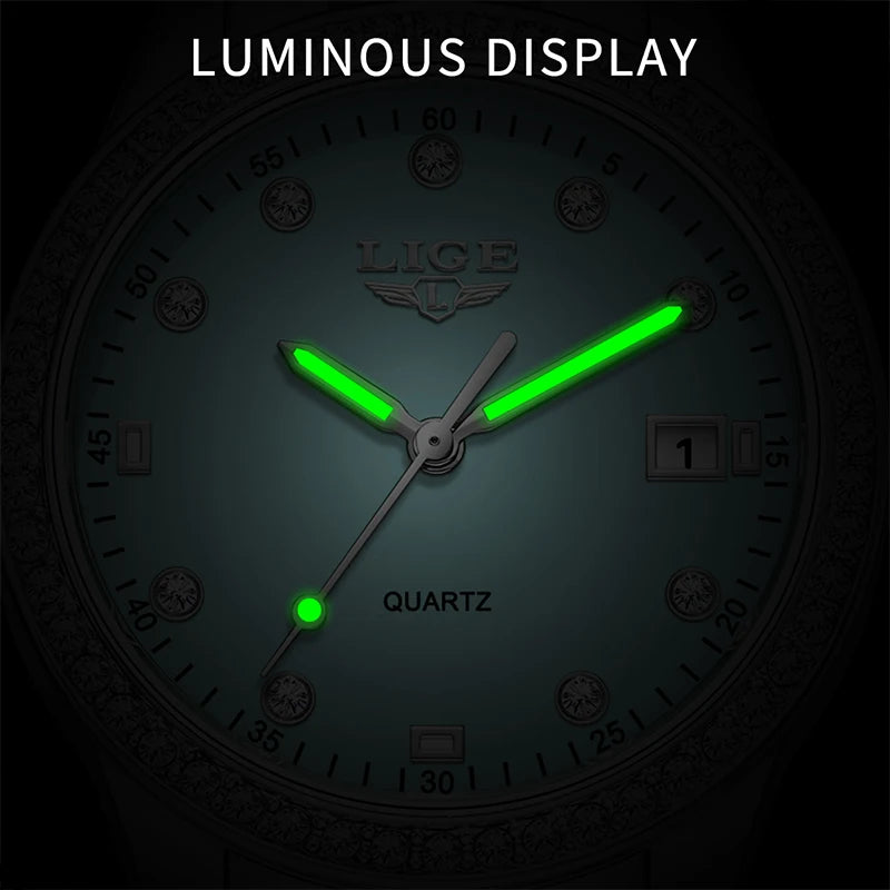 Luxury Luminous Stainless Steel Clock Waterproof Watch