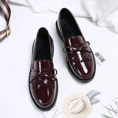 Leather British Tassel Casual Flat Shoes