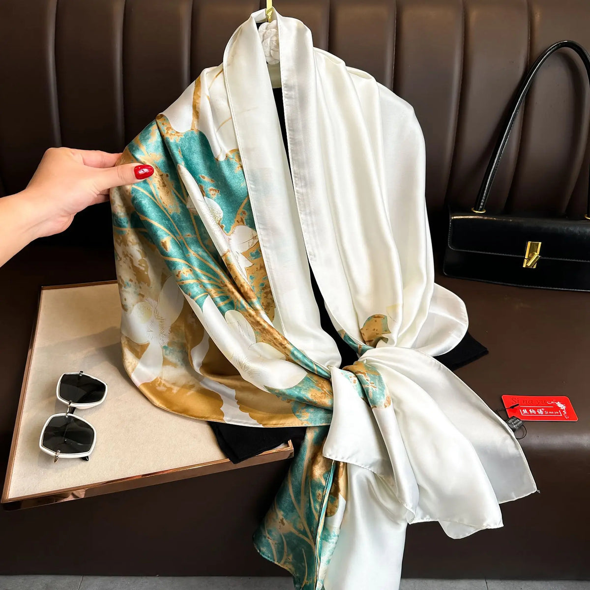 Luxury Silk 180X90CM Long Scarf Popular Silk Headscarf  Shawl