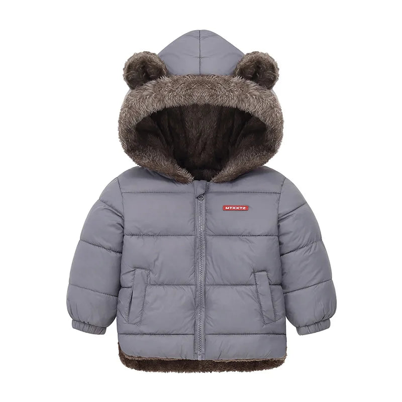 Boys Girls Thick Winter Kids Padded Fleece Warm Cashmere Snowsuit Coats