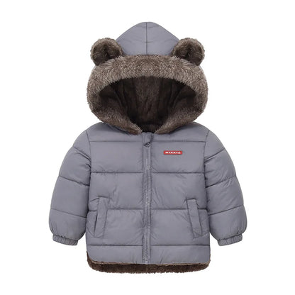 Boys Girls Thick Winter Kids Padded Fleece Warm Cashmere Snowsuit Coats
