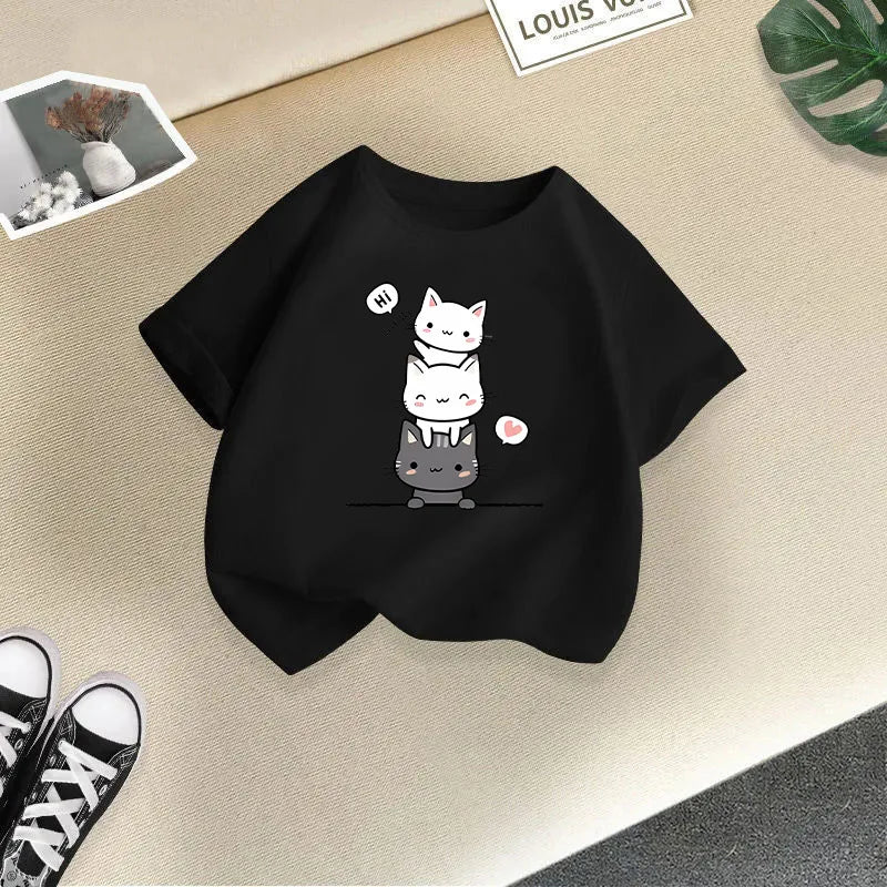 Cat Candy Funny Short Sleeve Baby Girl T-shirt