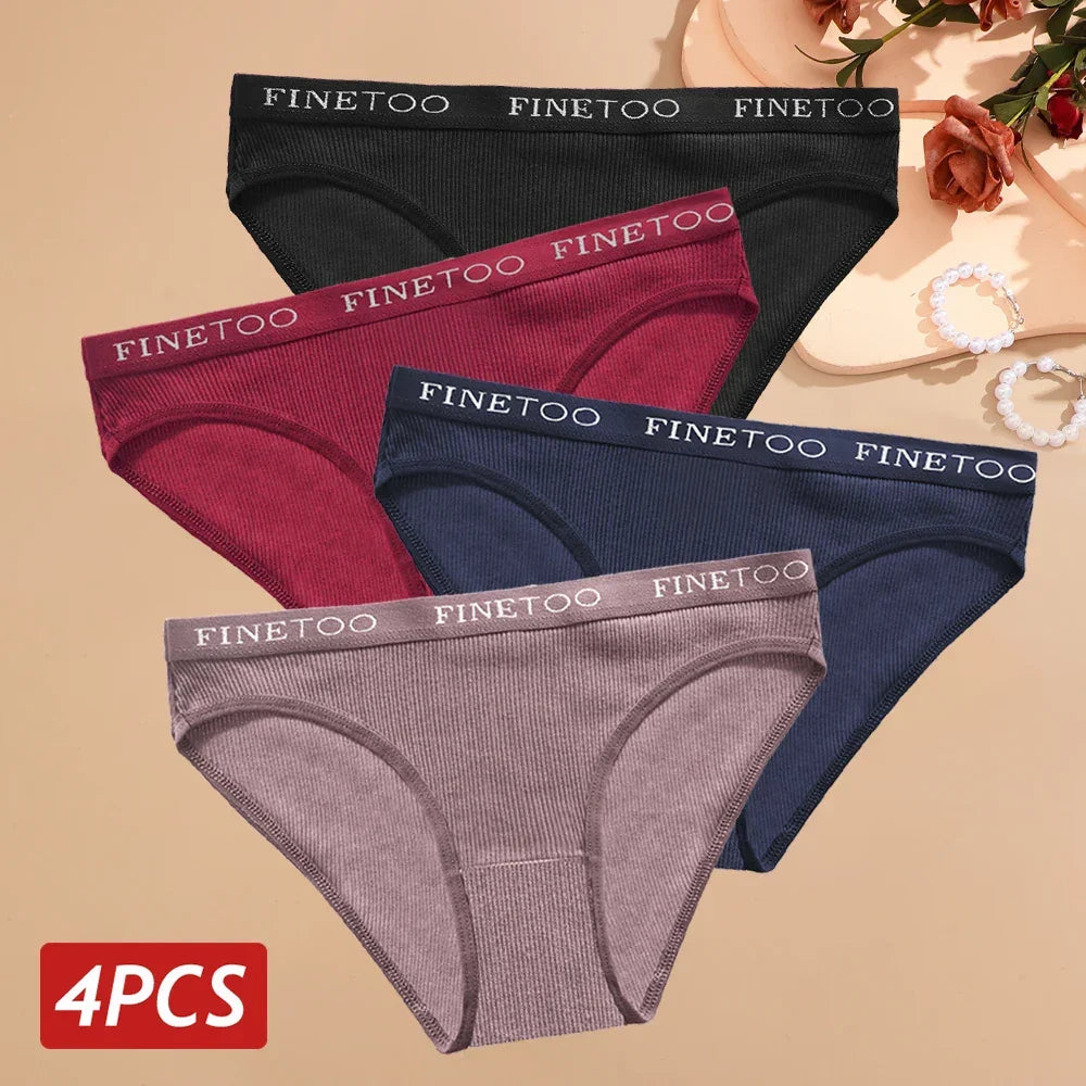 4PCS/Set Cotton Panties High Elastic Underwear Cotton Lingerie
