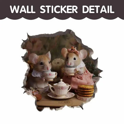 Cartoon Cute Little Mouse Hole Wall Stickers