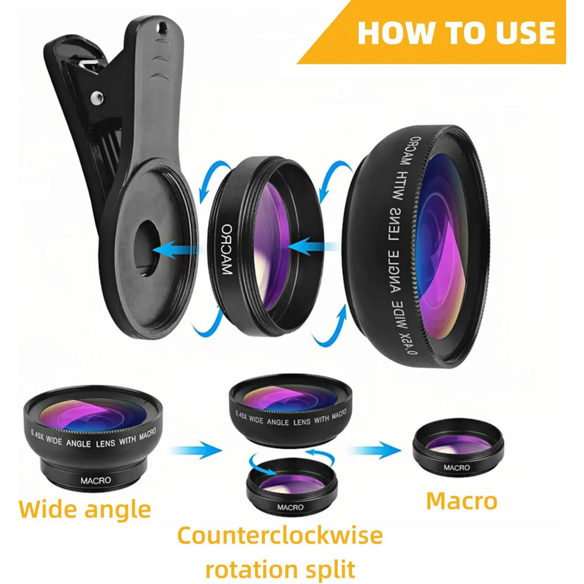 2in1 Phone Camera Lens Kit 12.5X Macro Lens