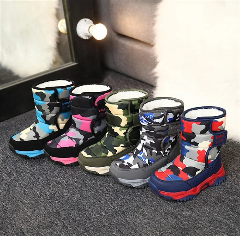 Winter Plush Waterproof Fabric Non-Slip Snow Boots