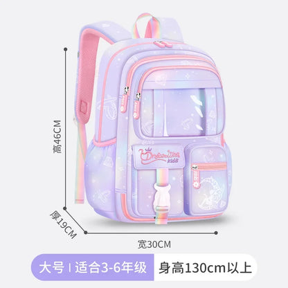 Pink Princess Schoolbag Students Large Capacity