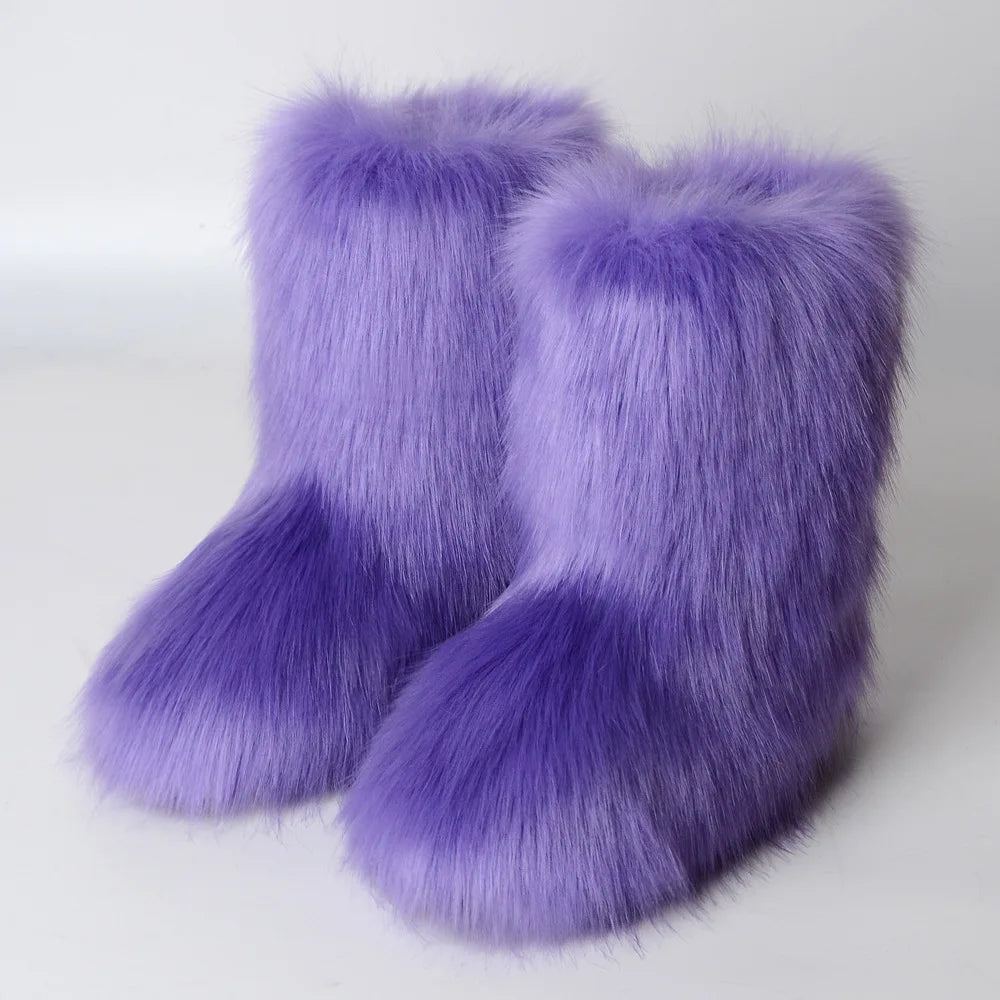 Faux Fur Boots Fluffy Snow Boots