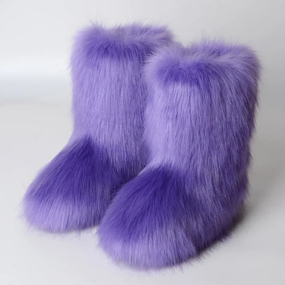 Faux Fur Boots Fluffy Snow Boots