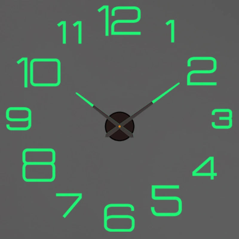 Large Wall Clock 3D DIY Quartz Acrylic Mirror Stickers Clocks