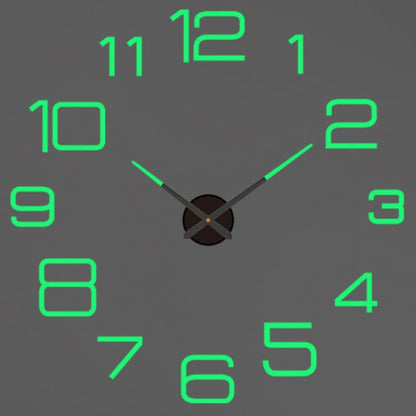 Large Wall Clock 3D DIY Quartz Acrylic Mirror Stickers Clocks