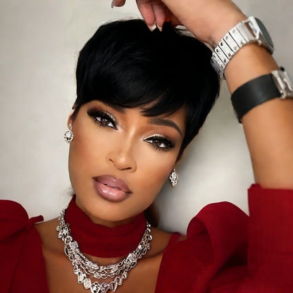 Straight Pixie Cut Bob Human Hair Wigs