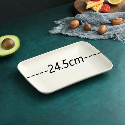 Creative Wheat Straw Rectangular Plate