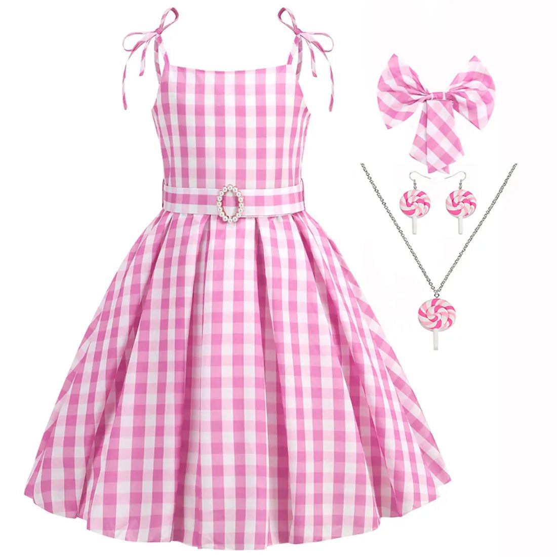 Halloween Hot Movie Barbei Baby Girl Pink Cowboy Dress