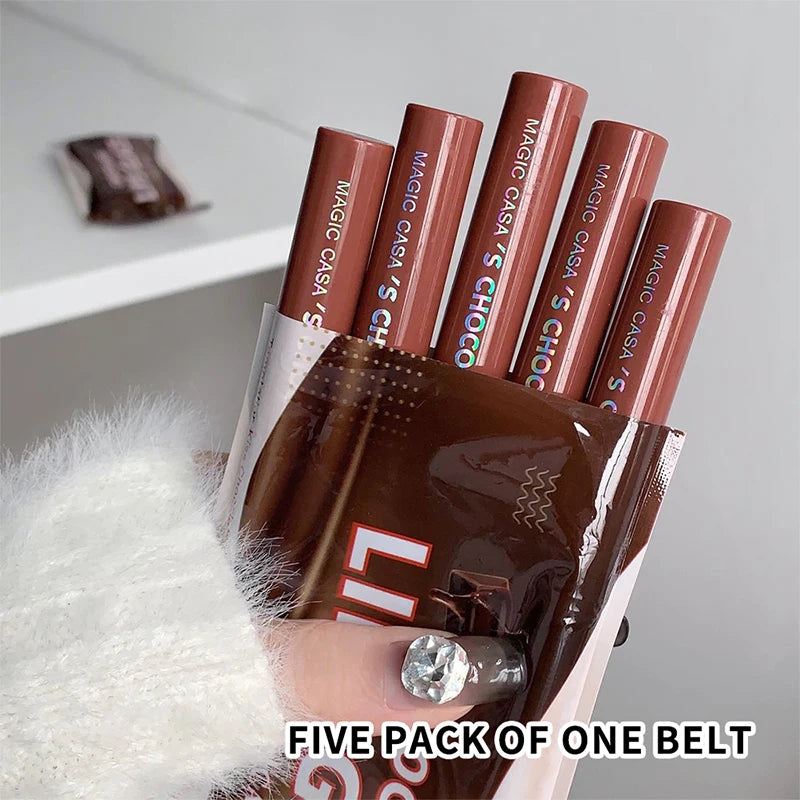 Chocolate five lip glaze set Mist matte lipstick