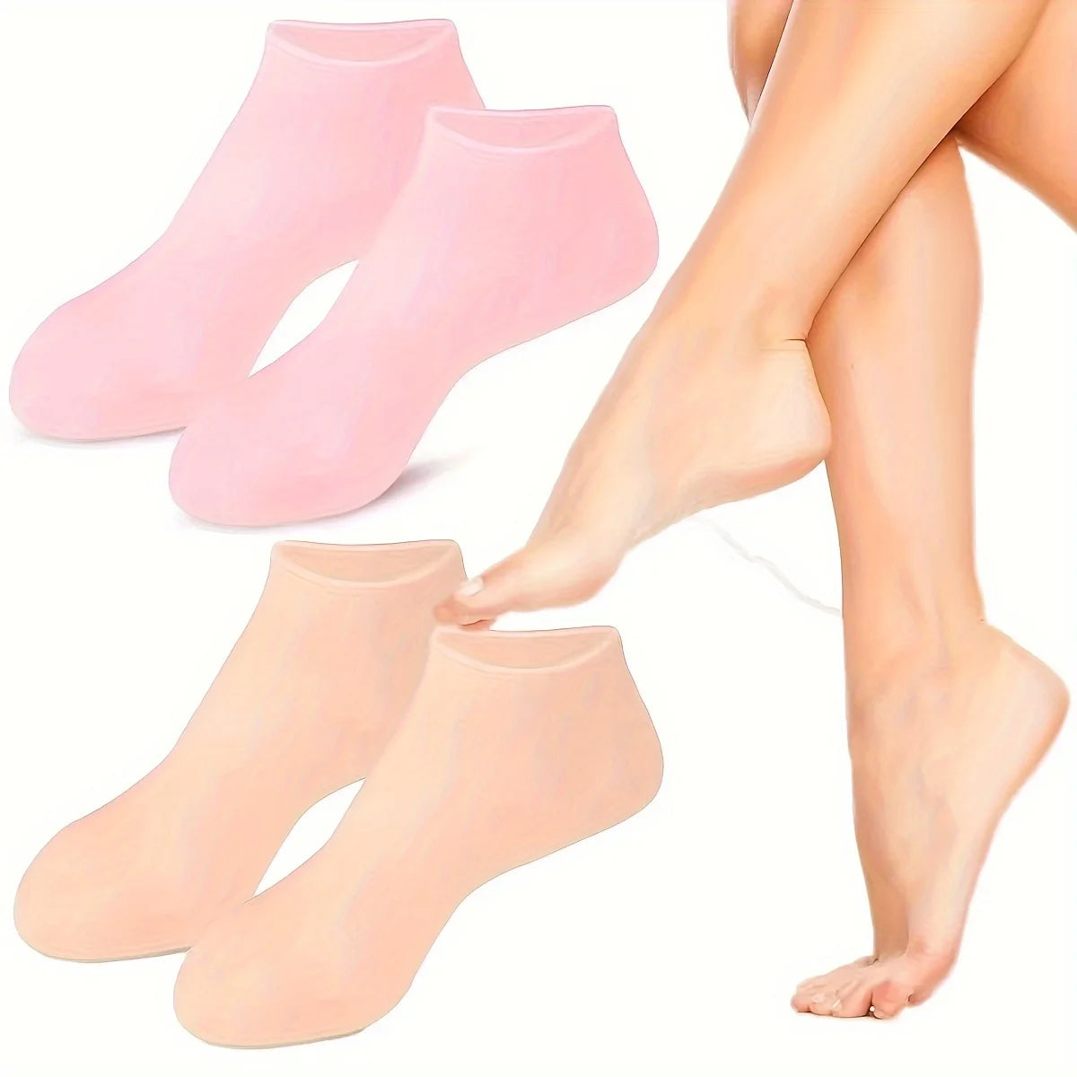 2 Pack Moisturizing Silicone Gel Socks