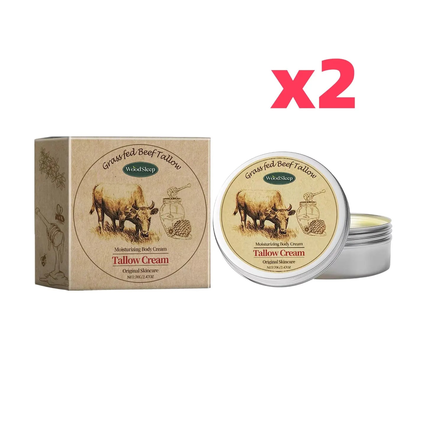 Crema facial hidratante de sebo de res