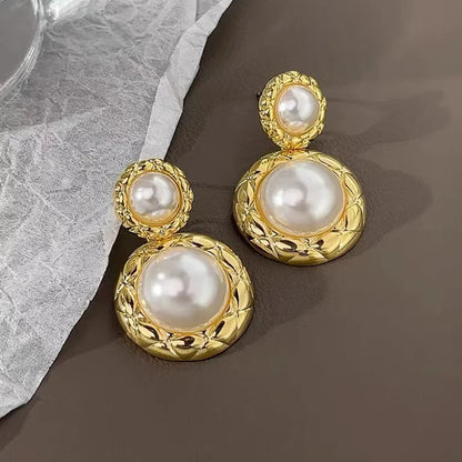 French Vintage Imitation Pearl Clip on Earrings