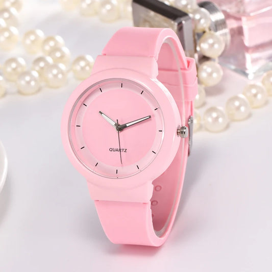Cross border Geneva Simple Casual Candy Color Silicone Watch
