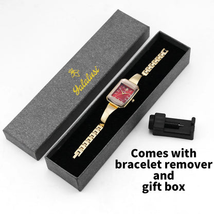 Round Dial Luxury Diamond-Studded Water-Resistant Quartz Bracelet Watch