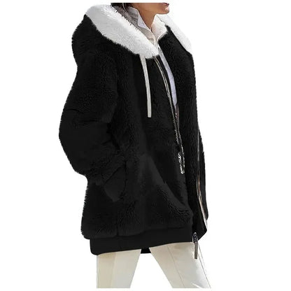 Casual Hooded Zipper Fleece Jacket