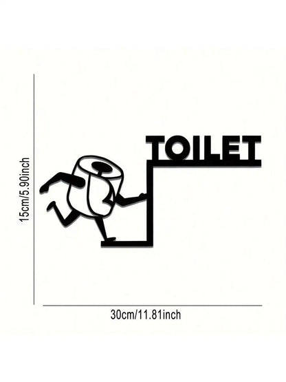 1pc Modern Metal Toilet Door Sign