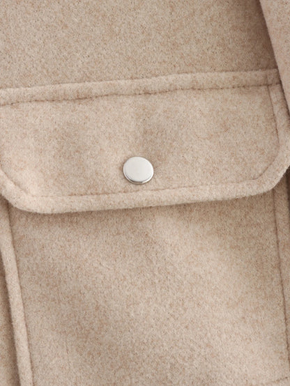 Zipper Winter Long Sleeve Pocket Outerwear Elegant Jacket Coat